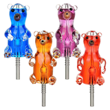 Gummy Bear Glycerin Glass Dab Straw | Titanium Tip | 5.5" | Colors Vary