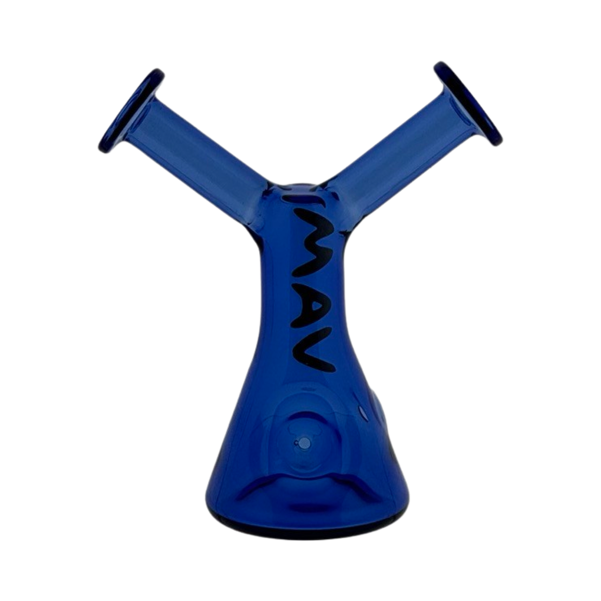 MAV Glass Mini Bestie Hand Pipe in Cobalt Blue, 14mm Borosilicate Glass, Front View