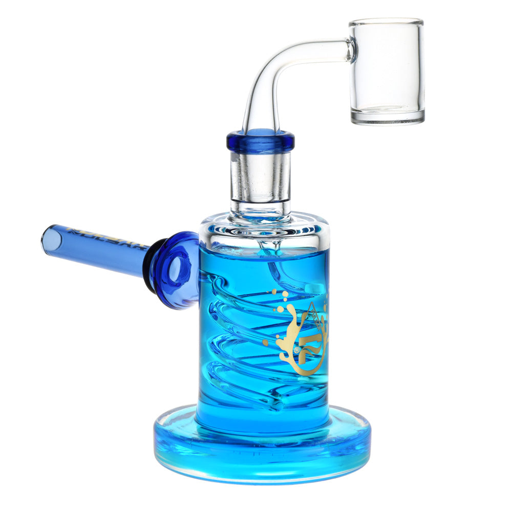 Pulsar Hammer Style Glycerin Concentrate Pipe in Blue, 5.25" with 14mm Joint - Front View