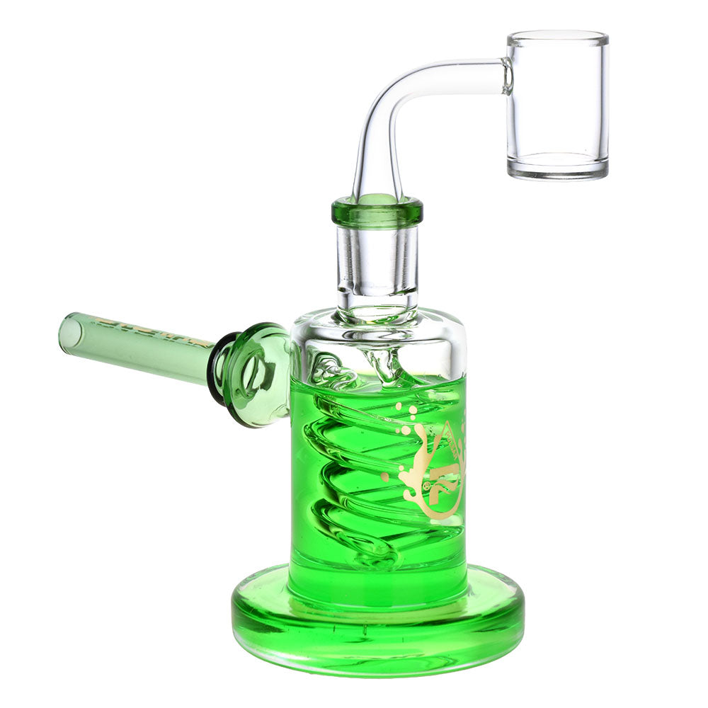 Pulsar Hammer Style Glycerin Dab Rig in Green, 5.25" with 14mm Female Joint, Front View