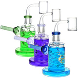 Pulsar Hammer Style Glycerin Dab Rigs in Green, Purple, Blue with 14mm Female Joint