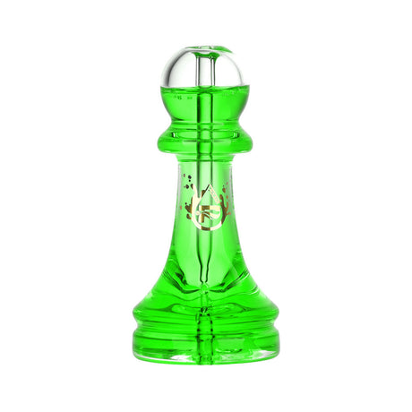 Pulsar Pawn Chess Piece Glycerin Hand Pipe in Green, Borosilicate Glass, 4.75" Front View