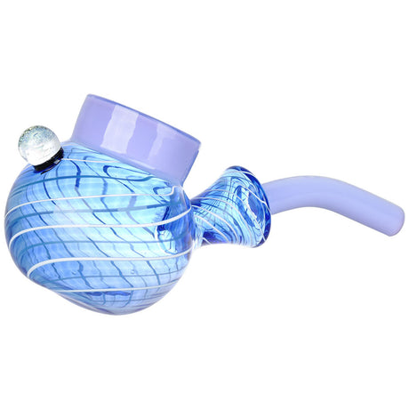 Pulsar Color Swirl Hand Pipe, 6.5" Sherlock style, with Borosilicate glass, side view on white background