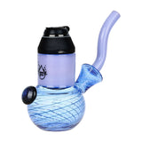 Pulsar Chalice Bubbler for Puffco Proxy, 5.5" with blue swirl design, side view on white background