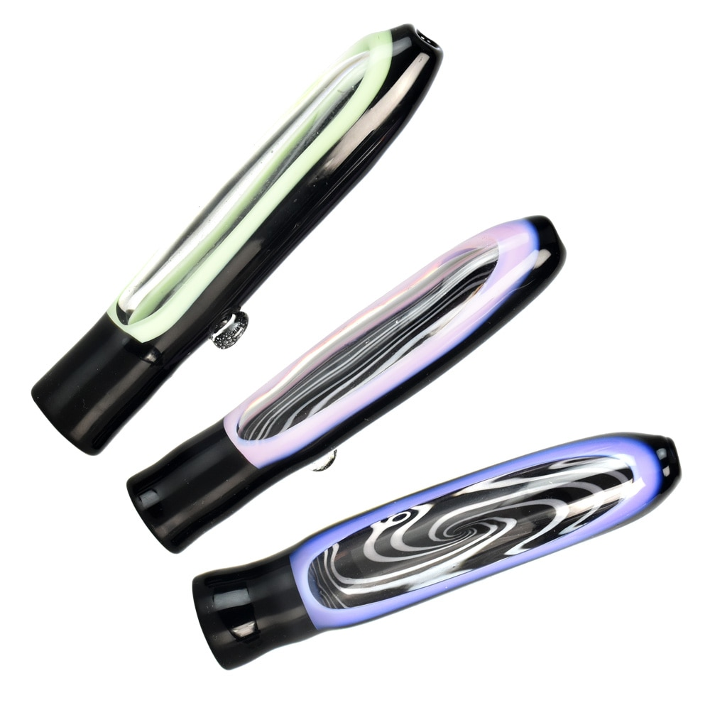 Habitually Hypnotic Glass Chillum | 4" | Colors Vary