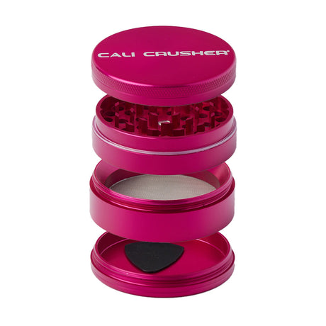 Cali Crusher O.G. 2.5" Pink 4-Piece Grinder for Dry Herbs, Aluminum, Front View