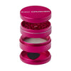 Cali Crusher O.G. 2.5" Pink 4-Piece Grinder for Dry Herbs, Aluminum, Front View