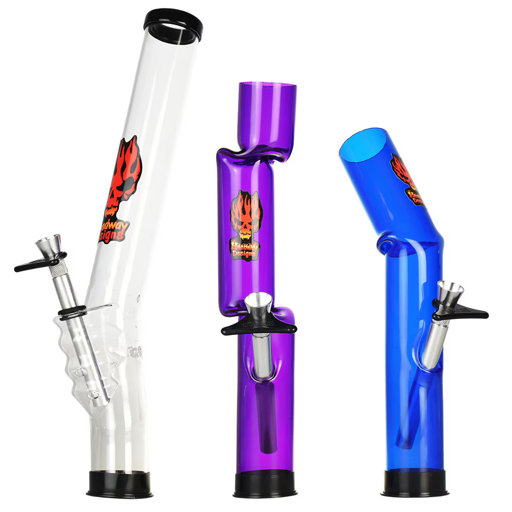 Headway Gas Mask & Acrylic Water Pipe Combo | 9" to 13" | Styles & Colors Vary