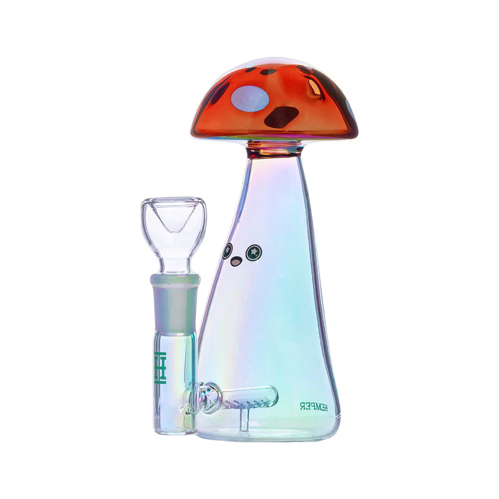 Hemper Trippy Shroom Glass Water Pipe | 5.75" | 14mm F