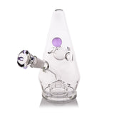 MJ Arsenal Hippie Hitter Pipe front view, compact borosilicate glass bong with 14mm joint
