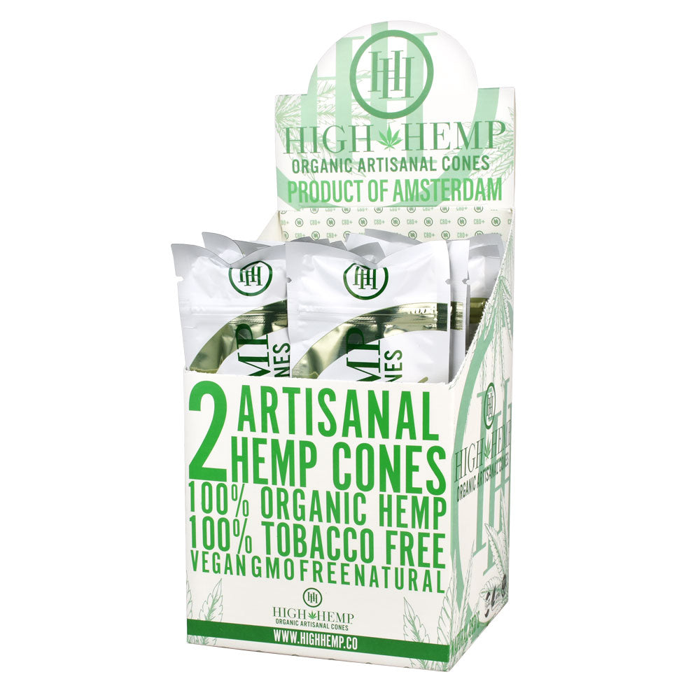 High Hemp CBD Organic Artisanal Pre-rolled Cones 15 Pack in Assorted Colors