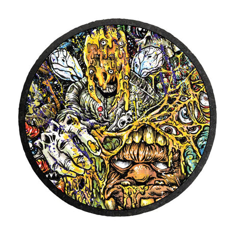 East Coasters 8 inch Honeyhead Dab Mat with vibrant, psychedelic artwork, perfect for home decor