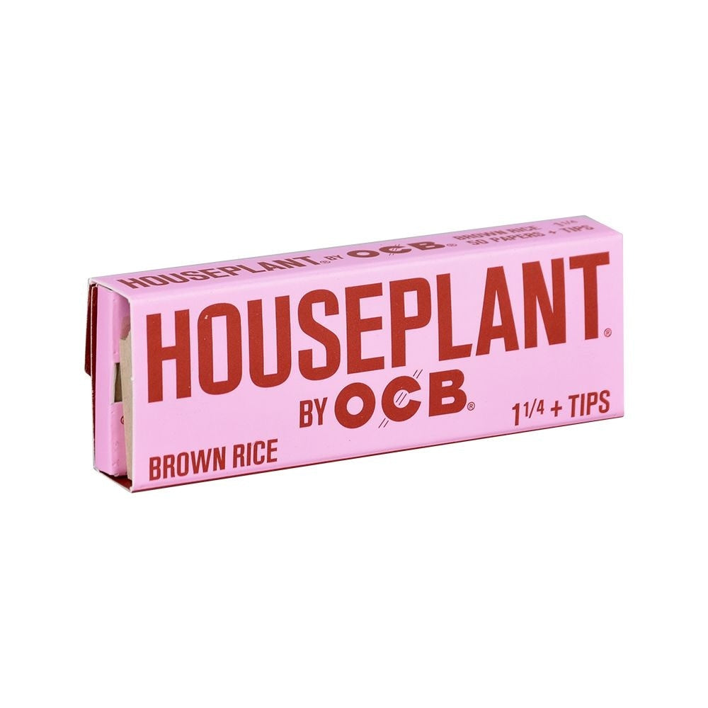 Houseplant by OCB Brown Rice Rolling Papers & Tips | 1 1/4 | 50pc | 24pk Display