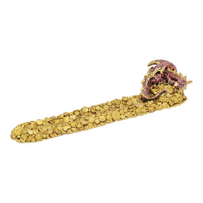 Fujima Dragon Treasure Incense Burner - Polyresin, 11" Side View on White Background