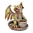 Rascally Dragon Polyresin Votive Candle Holder, 6.5" Front View on White Background