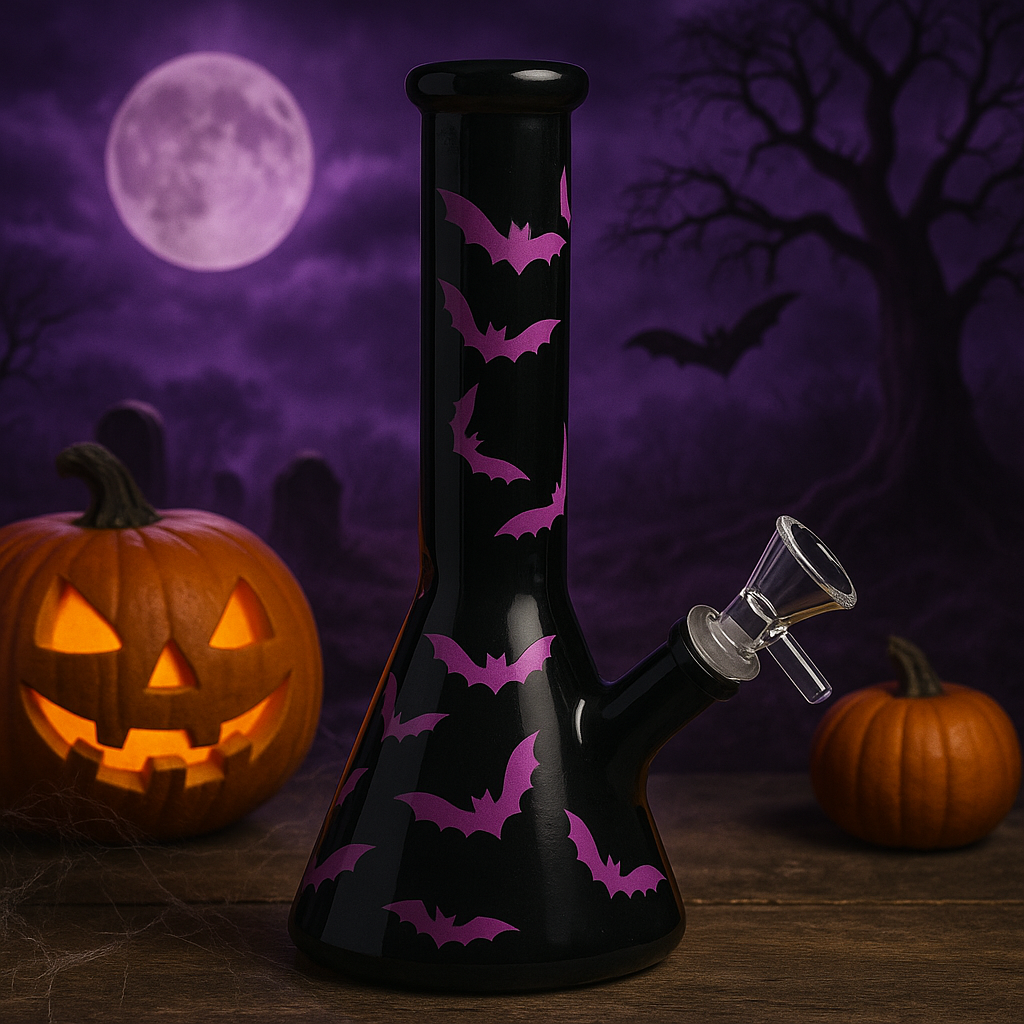 10 inch Purple Bat Beaker Bong full view