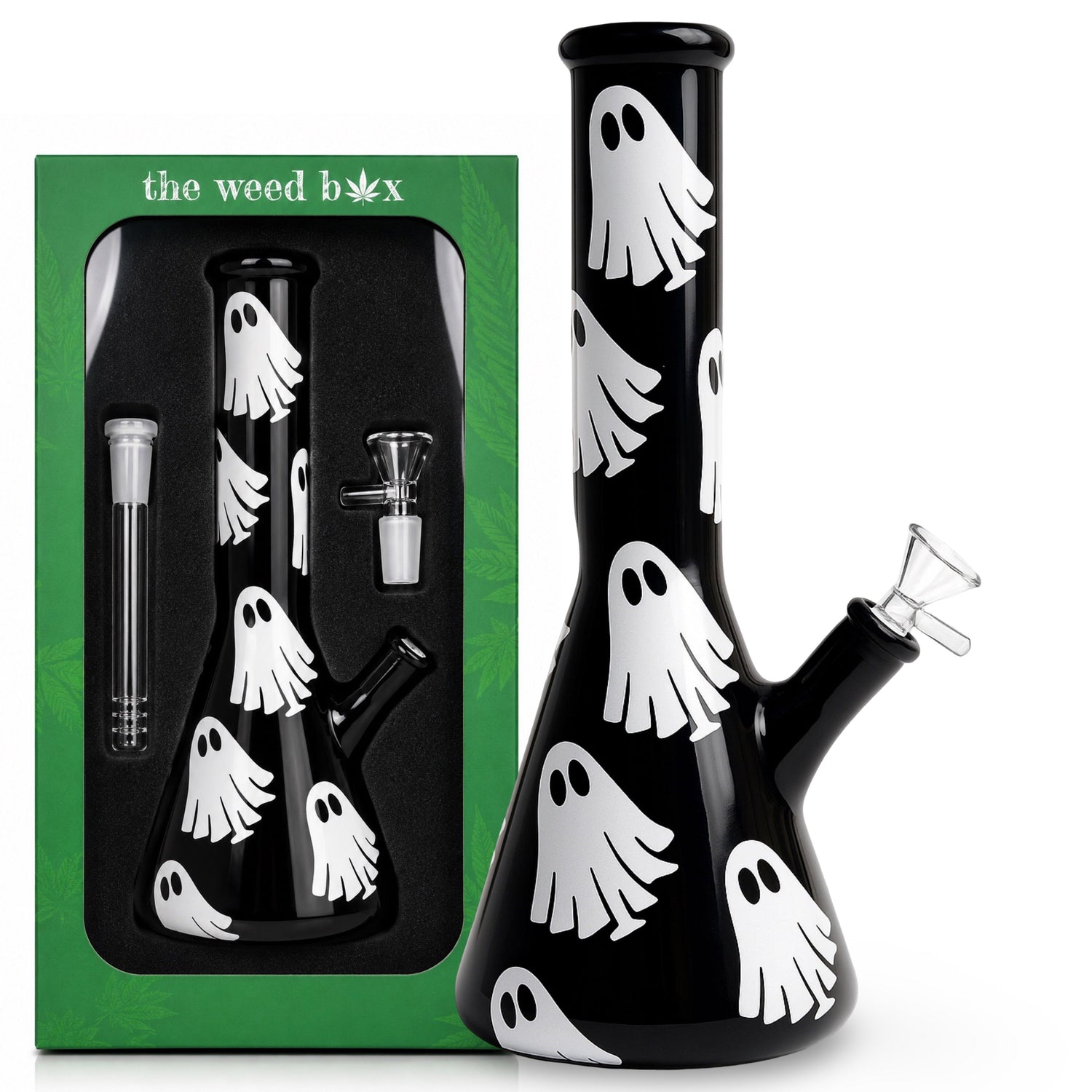 10 inch Ghost Beaker Bong side view