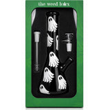 10 inch Ghost Beaker Bong matte black with white ghost print