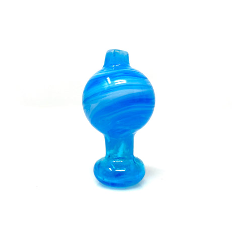 AFM Milky Bubble Carb Cap in vibrant blue swirl design, borosilicate glass, front view on white background