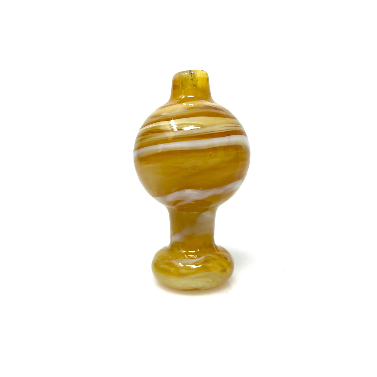 AFM Milky Bubble Carb Cap in amber color, front view on seamless white background