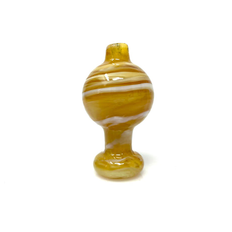 AFM Milky Bubble Carb Cap in amber color, front view on seamless white background