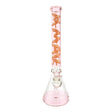 MAV Glass 18" Pink Bubblegum Full Color Beaker Bong with Borosilicate Glass, Front View