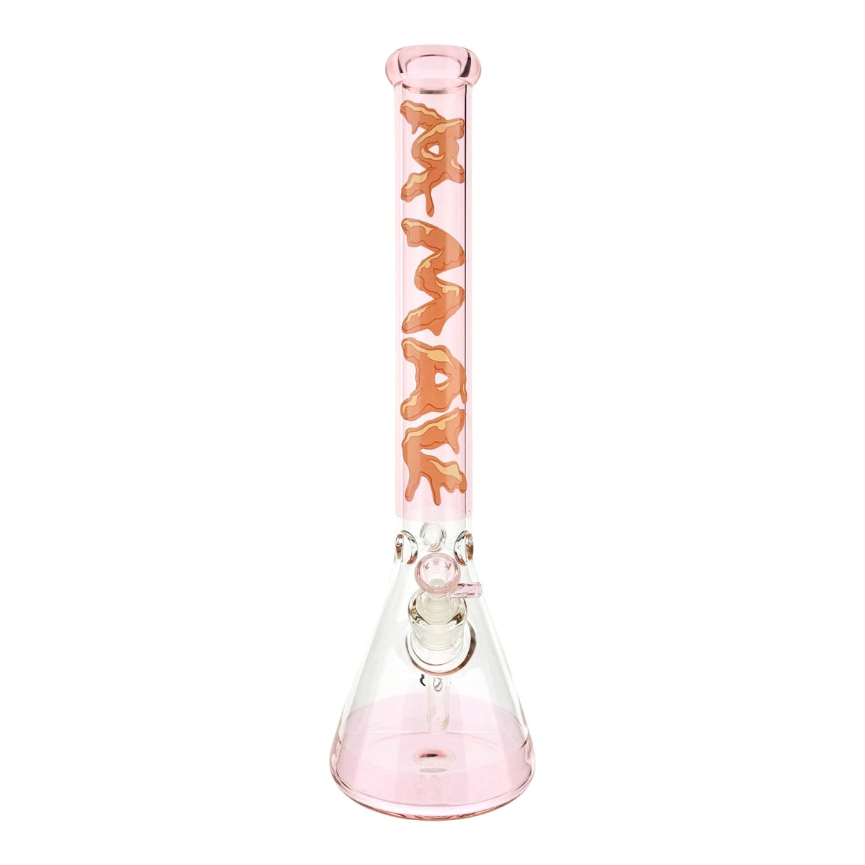 MAV Glass 18" Pink Bubblegum Full Color Beaker Bong with Borosilicate Glass, Front View