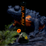 MAV Glass 18" Orange Black Galaxy Frog Bong with 14mm Female Joint