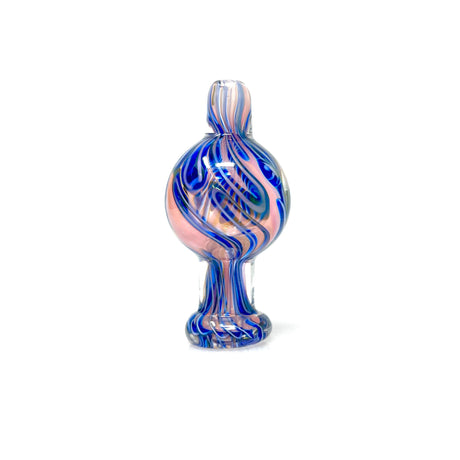 AFM Dicro Airflow Carb Cap with blue swirls, front view on a seamless white background