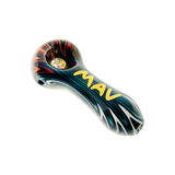 MAV Glass Wigwag Golden Professional Hand Pipe with Borosilicate Colored Glass