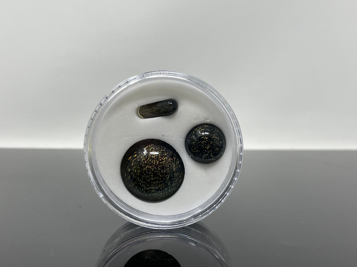 AFM Galaxy Terp Slurper Marble Pill Set with Dichroic Glass, Top View