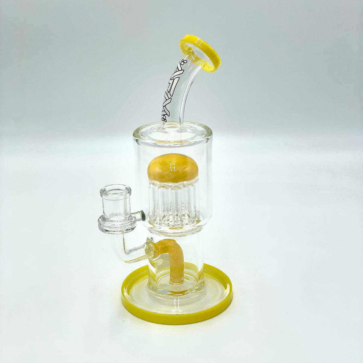 9" AFM Groovy Tree Arm Perc Dab Rig with Bent Neck and Showerhead Perc - Front View