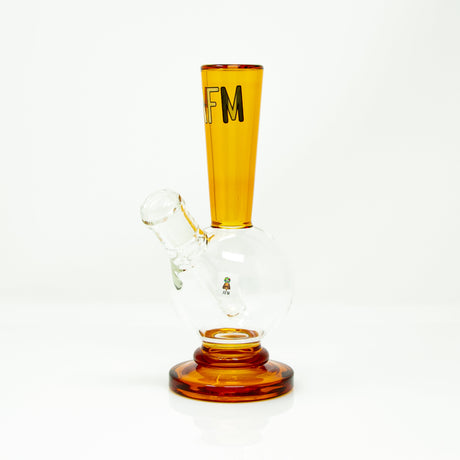 8" AFM Ball Mini Rig with Bent Neck and Colored Accents, Front View on White Background