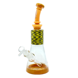 10.5" AFM Glass Wig Wag Beaker Bong with Multicolor Accents and 14mm Female Joint