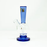 8" AFM Ball Mini Rig with Bent Neck and Blue Accents, Front View on White Background