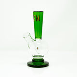 AFM 8" Ball Mini Rig with Bent Neck and Green Color Accents, Front View on White Background