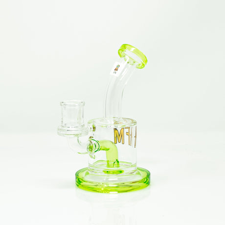 AFM 6.5" Killer Colored Glass Mini Dab Rig with Bent Neck and Green Accents