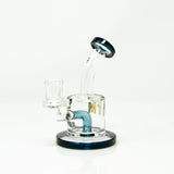 AFM 6.5" Killer Colored Glass Mini Dab Rig with Bent Neck and 14mm Female Joint - Front View