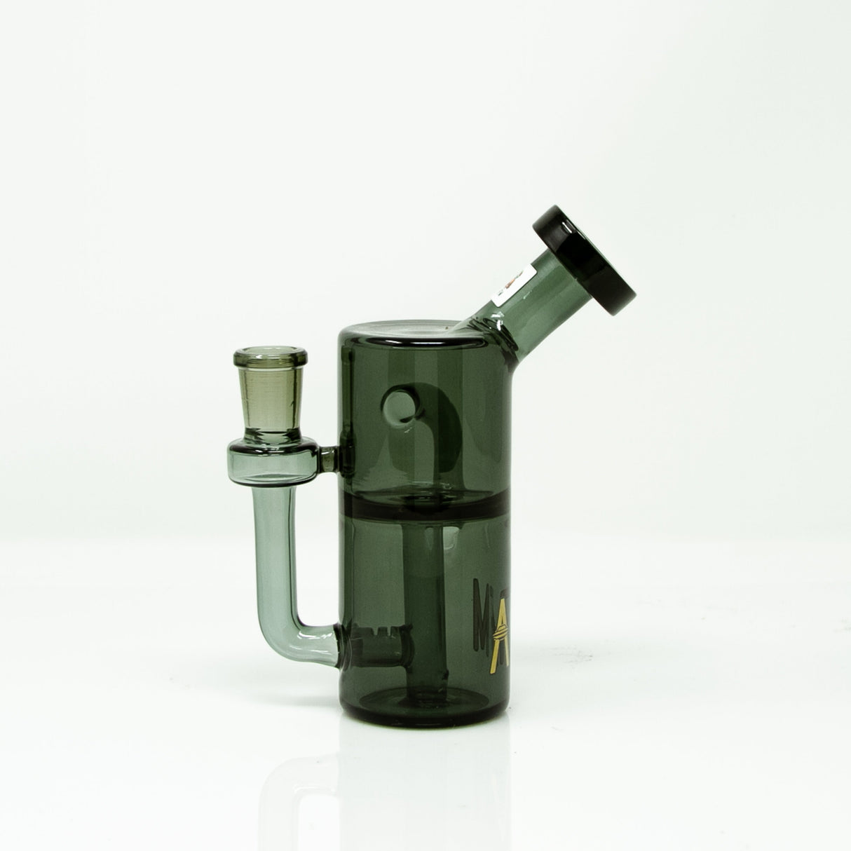 AFM Power Can 5.5" Mini Dab Rig in Color Glass with Recycler Design, 14mm Female Joint - Side View