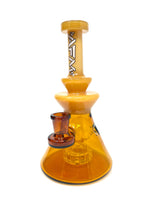 8" AFM Swiss Pyramid Color Glass Dab Rig with Showerhead Perc, Front View on White