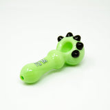 AFM 4" Spikey Green Glass Hand Pipe with Deep Bowl - Front View on White Background