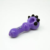 AFM 4" Spikey Purple Glass Hand Pipe with Deep Bowl - Angled Side View