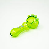 AFM 4" Spikey Green Glass Hand Pipe with Deep Bowl - Front View on White Background