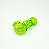 AFM 4" Three Point Color Hand Pipe in Vibrant Green with Spoon Design - Top View