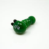 AFM 4" Three Point Green Color Hand Pipe with Deep Bowl - Front View