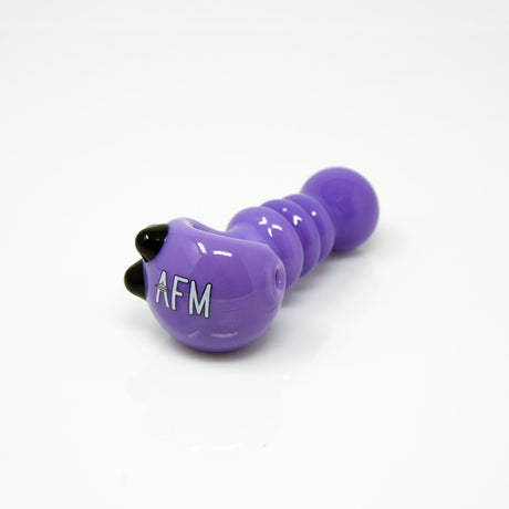 AFM 4" Three Point Color Hand Pipe in Purple with Black Accents - Front View