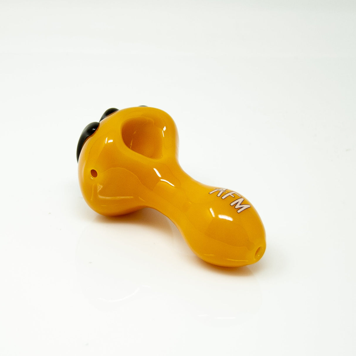 AFM 4.5" Tiger Claw Color Hand Pipe in vibrant yellow with a deep bowl, side view on white background