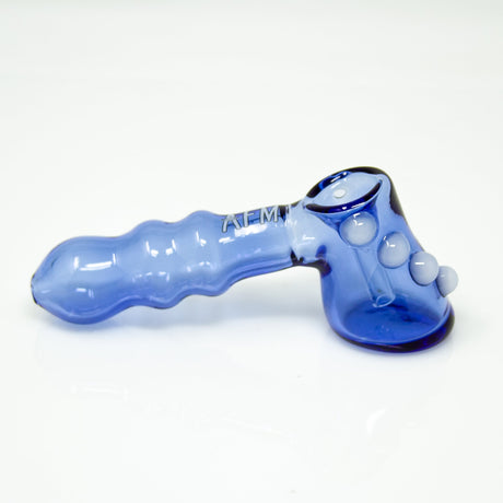 5" AFM Fire Breather Glass Hand Pipe in Blue with Deep Bowl - Front View