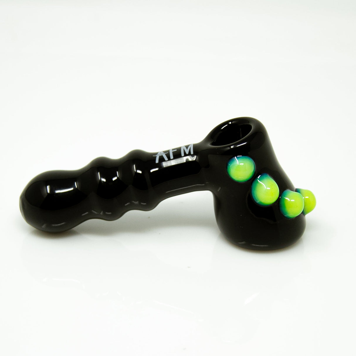 AFM Fire Breather 5" Glass Hand Pipe with Colored Accents - Front View