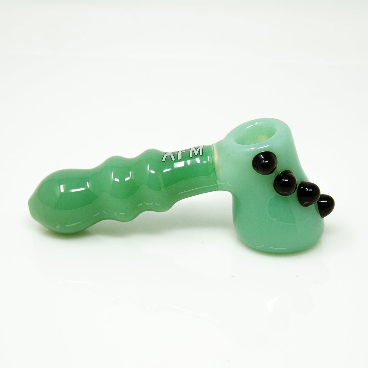 AFM 5" Fire Breather Glass Hand Pipe in Green with Deep Bowl - Front View